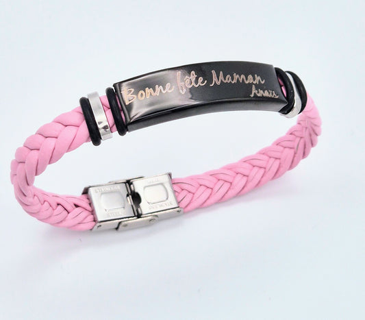 Bracelet personnalisé avec prénom ou message personnalisé - homme ou femme