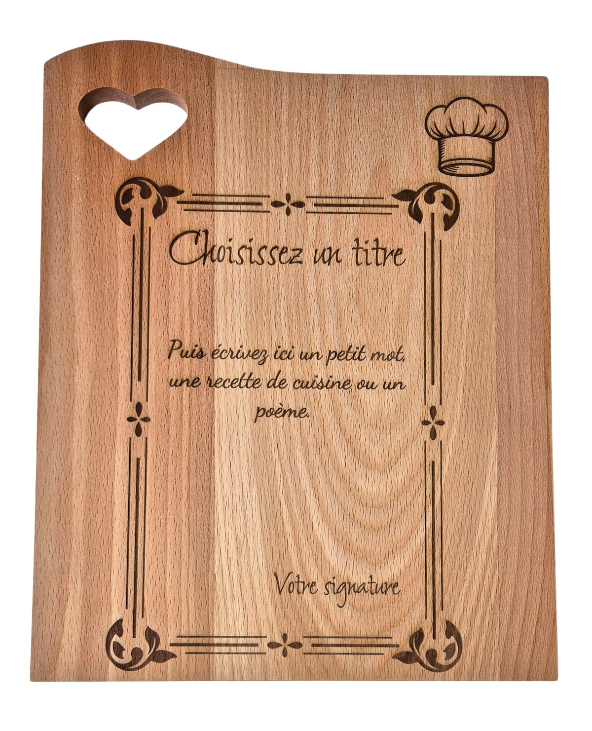 Planche à découper personnalisable en bois - Planche apéro personnalisable – Gravure laser au choix (texte, prénom, signature, pictogramme) – Idée cadeau unique