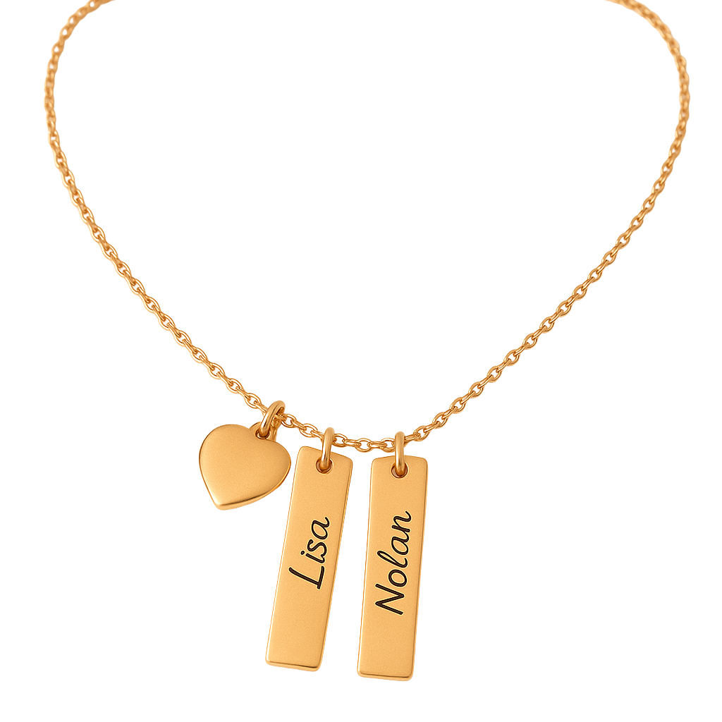 Collier pendentif personnalisé prénoms 3 médaillons (or ou argent)