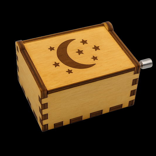 Boîte à Musique Personnalisée en Bois – Gravure Laser sur le Couvercle & Message Intérieur – 4 Designs au Choix (Cœur, Arbre de Vie, Lune, Mains) – Cadeau Naissance, Enfant, Anniversaire